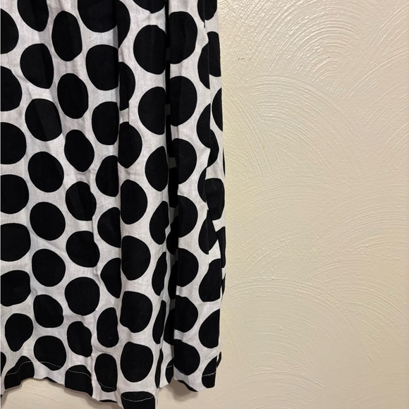 Who What Wear XL Black White Polka Dot Linen Blend Midi Dress - Picture 6 of 7